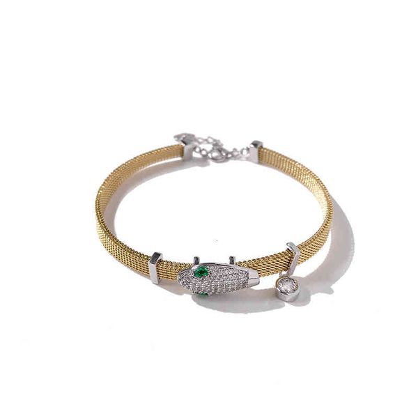 charm bracelets 56 simple industrial style jewelry fashion with micro inlaid zircon green eye stone snake head chain bracelet, Golden;silver
charm bracelets 56 simple industrial style jewelry fashion with micro inlaid zircon green eye stone snake head chain bracelet, Golden;silver