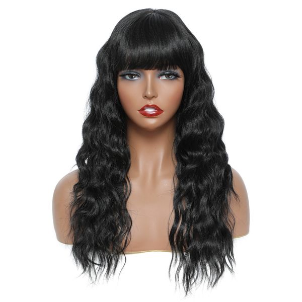 costume accessories 20 inches body wave synthetic wigs with bangs black hair full machine glueless made wigs for women high temperature fibe, Silver
costume accessories 20 inches body wave synthetic wigs with bangs black hair full machine glueless made wigs for women high temperature fibe, Silver