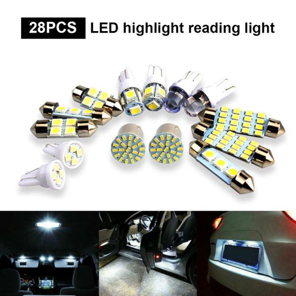 emergency lights 28pcs universal t10 car led light bulb white interior dome license plate festoon map reading mixed set multi-purpose
emergency lights 28pcs universal t10 car led light bulb white interior dome license plate festoon map reading mixed set multi-purpose