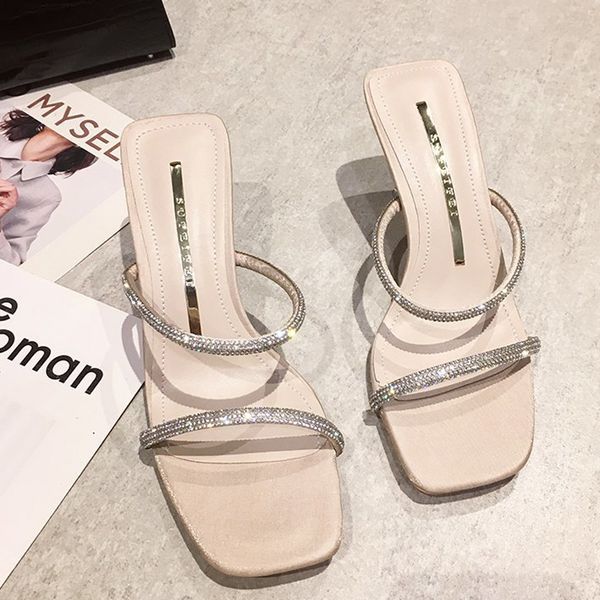 summer 2021 new womans summer high heel slippers open toe outdoor sandals rhinestones fashion solid color plus sizedress shoes, Black
summer 2021 new womans summer high heel slippers open toe outdoor sandals rhinestones fashion solid color plus sizedress shoes, Black
