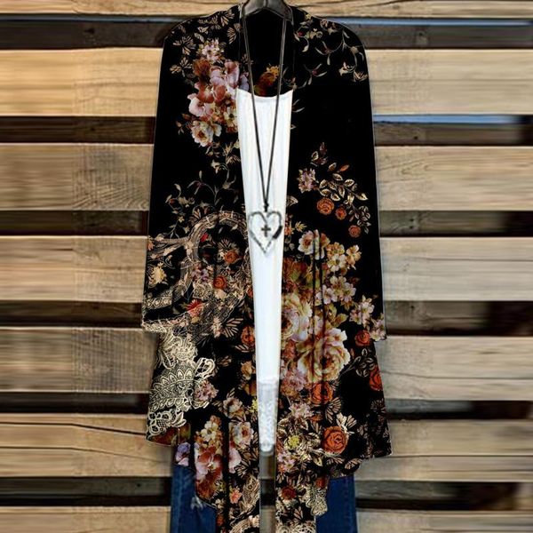 women's knits & tees cardigan for clothing casual folk-custom floral printed coat loose long sleeve open stitch ladies outerwear, White
women's knits & tees cardigan for clothing casual folk-custom floral printed coat loose long sleeve open stitch ladies outerwear, White