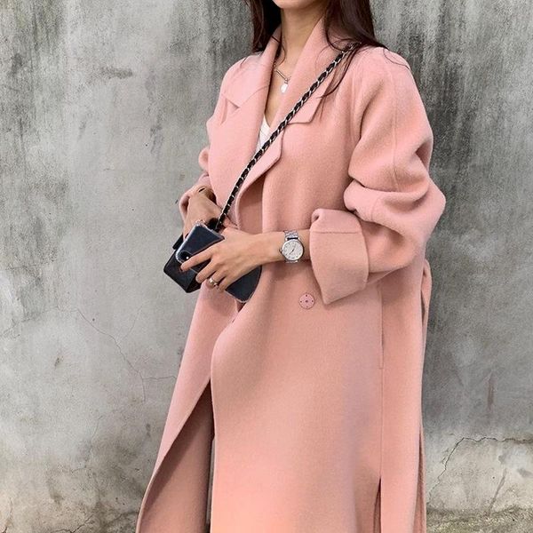 women's wool & blends autumn and winter 2021 south korean ins double-sided cashmere windbreaker medium long loose side slit tweed coats, Black
women's wool & blends autumn and winter 2021 south korean ins double-sided cashmere windbreaker medium long loose side slit tweed coats, Black