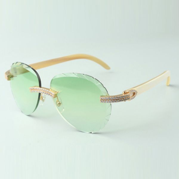 2022 exquisite classic double row diamond sunglasses 3524027, natural white buffalo horn temples glasses, size: 18-140 mm, White;black
2022 exquisite classic double row diamond sunglasses 3524027, natural white buffalo horn temples glasses, size: 18-140 mm, White;black