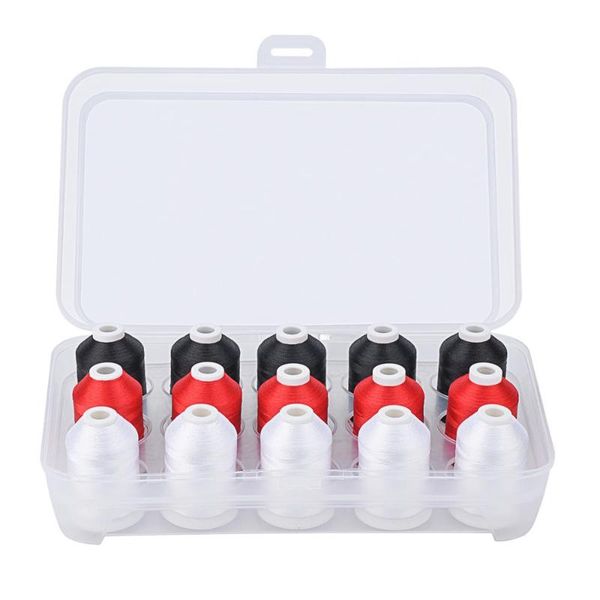yarn simthread machine embroidery thread polyester 6 options 15 spools set for sewing, Black;white
yarn simthread machine embroidery thread polyester 6 options 15 spools set for sewing, Black;white