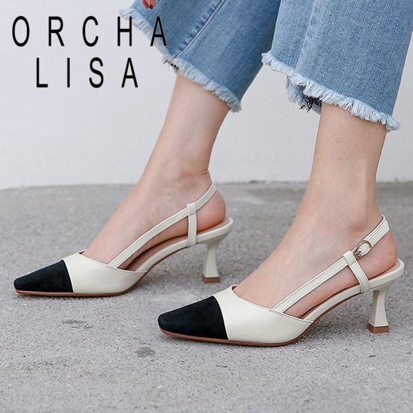 orchalisa women sandals pointed toe 6cm high heels genuine leather slingbacks cutout classic beige large size 43 casual b2398, Black
orchalisa women sandals pointed toe 6cm high heels genuine leather slingbacks cutout classic beige large size 43 casual b2398, Black