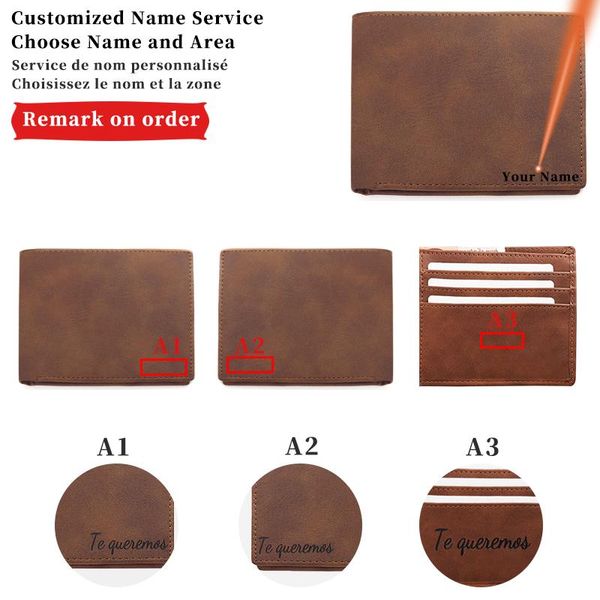personalized gift men's pu leather laser customized name bi-fold short retro brown simple horizontal ultra-thin wallet, Red;black
personalized gift men's pu leather laser customized name bi-fold short retro brown simple horizontal ultra-thin wallet, Red;black