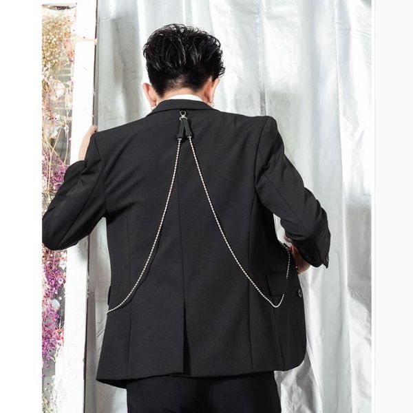 men's suits & blazers m-3xl hair stylist small suit jacket solid color tide nightclub singer chain jackets youth handsome coat, White;black
men's suits & blazers m-3xl hair stylist small suit jacket solid color tide nightclub singer chain jackets youth handsome coat, White;black