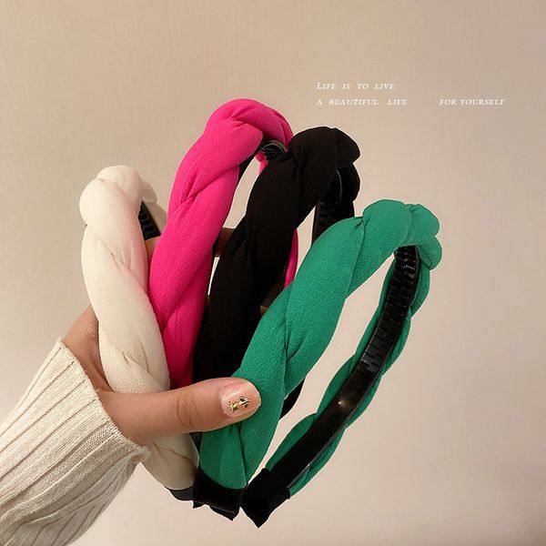 korean simple colorful fabric twist hairband female hair accessories fashion sweet girl women's headband headdress, Slivery;white
korean simple colorful fabric twist hairband female hair accessories fashion sweet girl women's headband headdress, Slivery;white