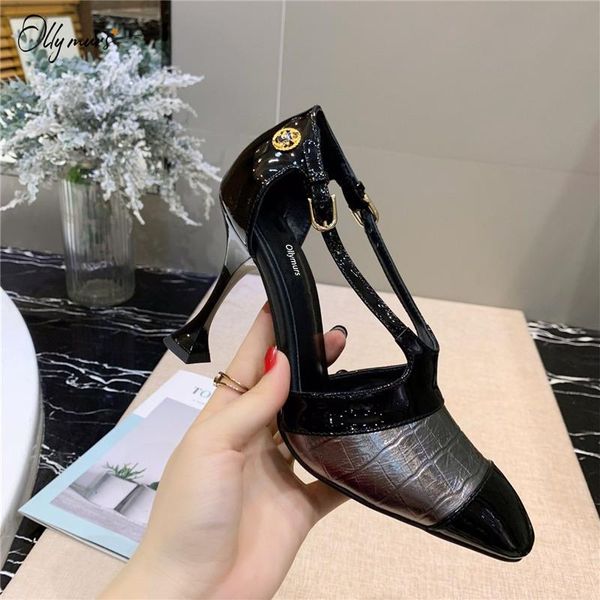 dress shoes ollymurs spring summer genuine leather women pumps round toe buckle strap thin high heel party woman, Black
dress shoes ollymurs spring summer genuine leather women pumps round toe buckle strap thin high heel party woman, Black