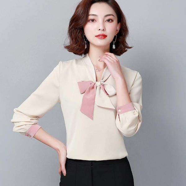 women's blouses & shirts fashion clothing 2021 ladies chiffon blouse full bow solid v-neck and, White
women's blouses & shirts fashion clothing 2021 ladies chiffon blouse full bow solid v-neck and, White