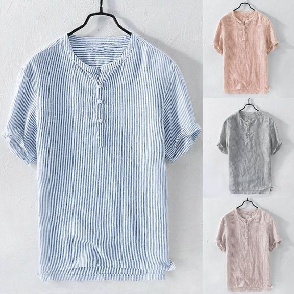 men's casual shirts summer cool thin t-shirt button cotton linen shirt short sleeve breathable striped beach mens, White;black
men's casual shirts summer cool thin t-shirt button cotton linen shirt short sleeve breathable striped beach mens, White;black