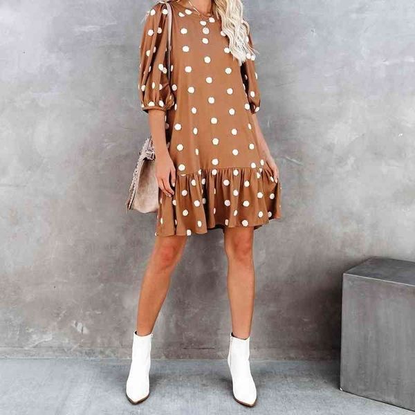casual dresses women spring ruffle patchwork polka dot 3/4 lantern sleeve loose female chic hem midi party vestidos tzlt, Black;gray
casual dresses women spring ruffle patchwork polka dot 3/4 lantern sleeve loose female chic hem midi party vestidos tzlt, Black;gray