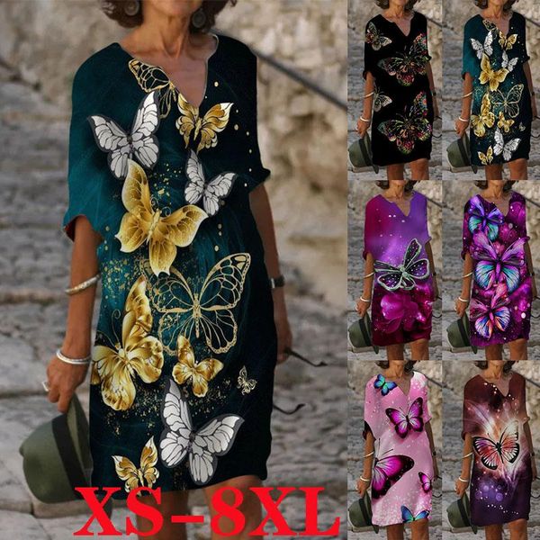 casual dresses loose dress women's printed cotton short sleeve fashion plus size xs-8xl party, Black;gray
casual dresses loose dress women's printed cotton short sleeve fashion plus size xs-8xl party, Black;gray
