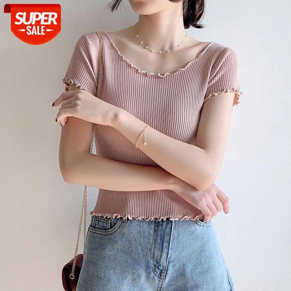 Sexy V Neck Short Sleeve Knitted T-shirts 2021 Summer Fashion Ladies Korean Slim Solid Tee Tops WDC6542 #4c1a, White
Sexy V Neck Short Sleeve Knitted T-shirts 2021 Summer Fashion Ladies Korean Slim Solid Tee Tops WDC6542 #4c1a, White
