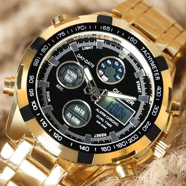wristwatches luxury dial analog quartz men wristwatch dual time zone golden watch business clock stainless steel strap male, Slivery;brown
wristwatches luxury dial analog quartz men wristwatch dual time zone golden watch business clock stainless steel strap male, Slivery;brown