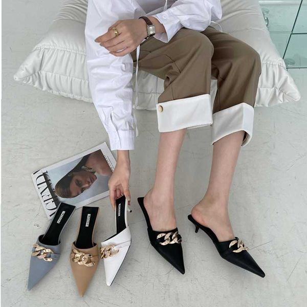 temperament women's shoes 2021 early spring new pointed stiletto korean version was thin chain wild half-drag women, Black
temperament women's shoes 2021 early spring new pointed stiletto korean version was thin chain wild half-drag women, Black