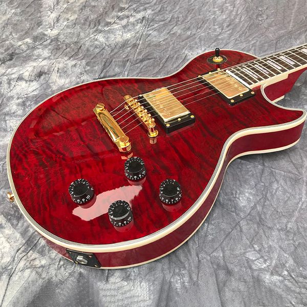 chinese electric guitar custom mahogany body les transparent red color flame maple top
chinese electric guitar custom mahogany body les transparent red color flame maple top