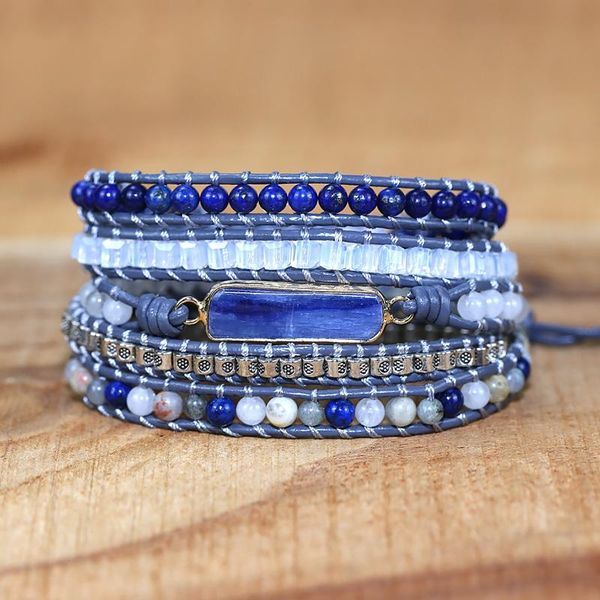 tennis lapis lazuli natural stone charm wrap bracelets for men and women handmade jewelry drop, Golden;silver
tennis lapis lazuli natural stone charm wrap bracelets for men and women handmade jewelry drop, Golden;silver