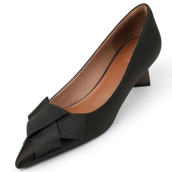 dress shoes women's sartin fabric thick low heel pointed toe slip-on pumps elegant ladies sweet bowtie korean style daily heels, Black
dress shoes women's sartin fabric thick low heel pointed toe slip-on pumps elegant ladies sweet bowtie korean style daily heels, Black