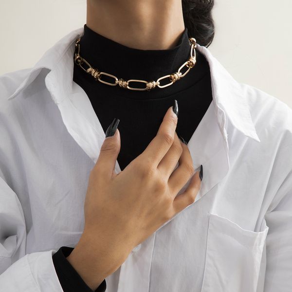 jewelry versatile personality creative ring women's simple geometric oval chain necklace, Silver
jewelry versatile personality creative ring women's simple geometric oval chain necklace, Silver