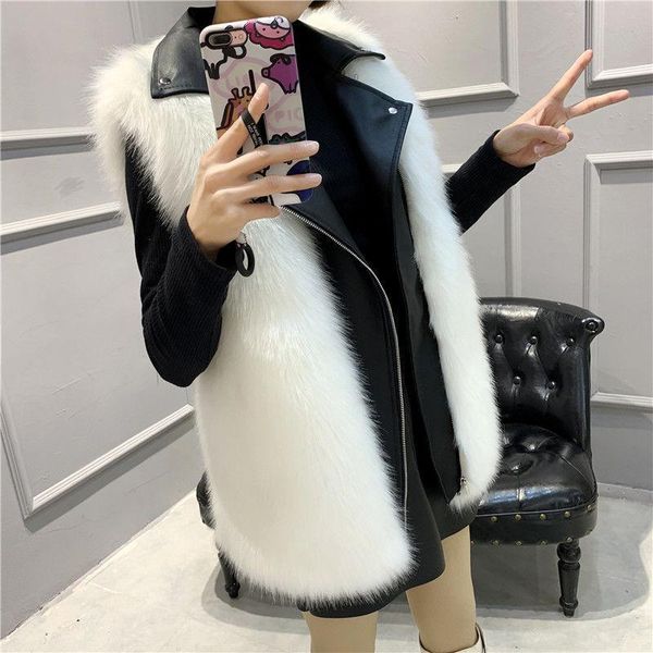 women's fur & faux trodeam 2021 mid-length vests for autumn and winter loose thin coats, Black
women's fur & faux trodeam 2021 mid-length vests for autumn and winter loose thin coats, Black