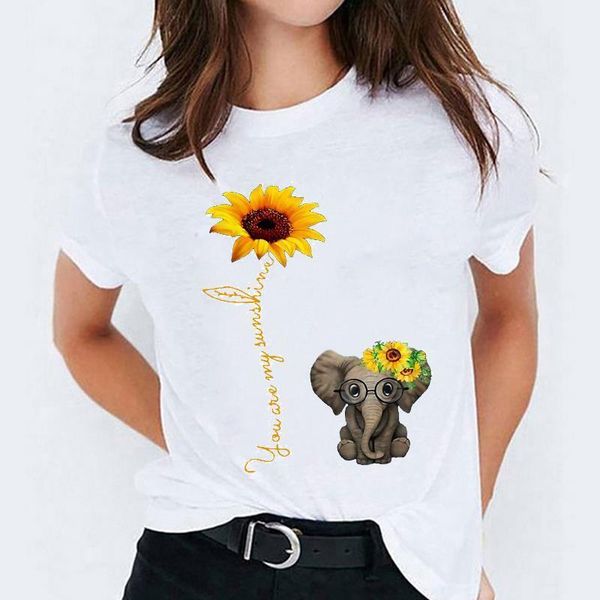 graphic t shirt for women elephant sunflower cartoon short sleeve print lady t-shirts womens ladies female tee t-shirt, White
graphic t shirt for women elephant sunflower cartoon short sleeve print lady t-shirts womens ladies female tee t-shirt, White