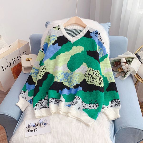 women's sweaters colorful print sweater women loose casual spring autumn long sleeve o neck pullovers knitted woman muyu, White;black
women's sweaters colorful print sweater women loose casual spring autumn long sleeve o neck pullovers knitted woman muyu, White;black
