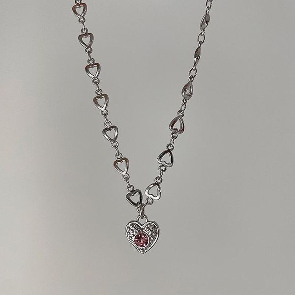 pendant necklaces allme french love heart pink color zirconia necklace for women ladies alloy hollow shape chain jewelry, Silver
pendant necklaces allme french love heart pink color zirconia necklace for women ladies alloy hollow shape chain jewelry, Silver