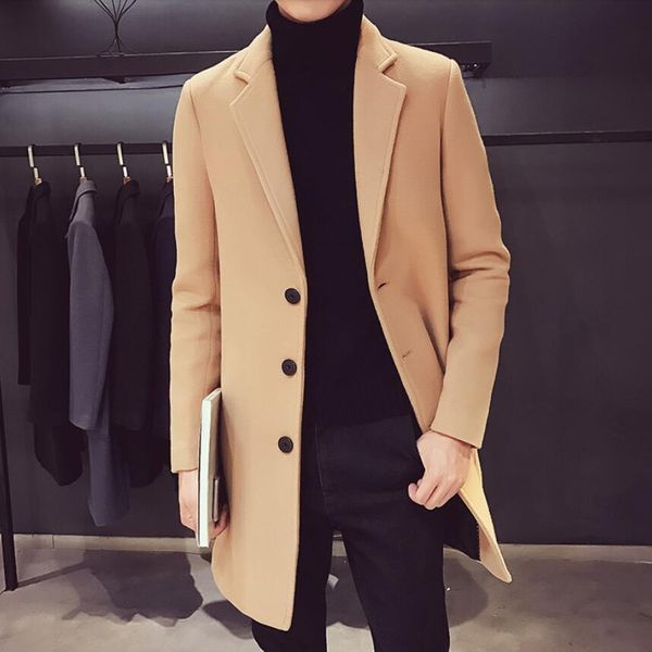 men's jackets winter male boutique long wool/male solid lapel single breasted trench mixtures jacket douw, Black;brown
men's jackets winter male boutique long wool/male solid lapel single breasted trench mixtures jacket douw, Black;brown