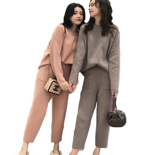 two piece dress autumn winter women set fashion slim knit goddess 2 suit loose casual harem pants female tracksuit, White
two piece dress autumn winter women set fashion slim knit goddess 2 suit loose casual harem pants female tracksuit, White