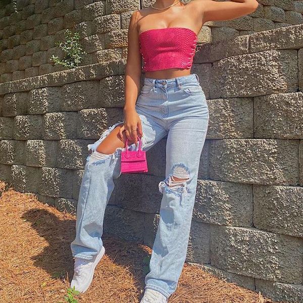 women's t-shirt women strapless crop summer lace up slash neck pu faux leather snake pattern bustier, White
women's t-shirt women strapless crop summer lace up slash neck pu faux leather snake pattern bustier, White