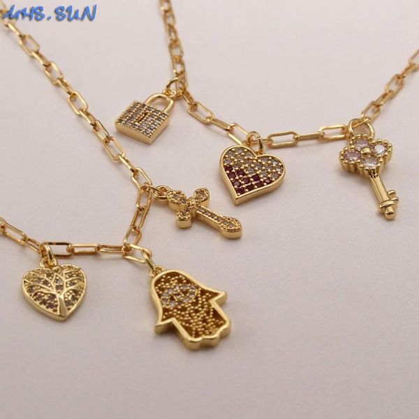 pendant necklaces mhs.sun fashion women heart/cross/key/lock charm necklace with zircon jewelry lucky chain choker gift 1pc, Silver
pendant necklaces mhs.sun fashion women heart/cross/key/lock charm necklace with zircon jewelry lucky chain choker gift 1pc, Silver