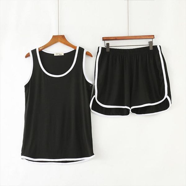 summer sleeveless tank womens sleepwears shorts modal atoff home casual loose 2 piece set homewear pajamas for women sleepwear, Black;red
summer sleeveless tank womens sleepwears shorts modal atoff home casual loose 2 piece set homewear pajamas for women sleepwear, Black;red