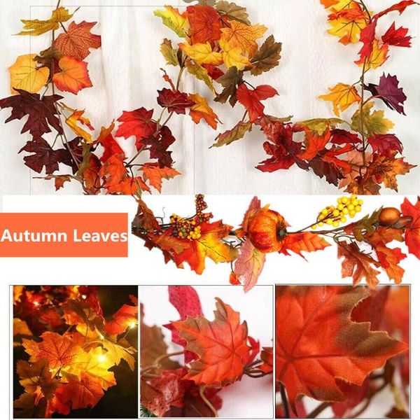 window autumn leaves garland pumpkin vine fake foliage decoration home garden with led fairy string lights
window autumn leaves garland pumpkin vine fake foliage decoration home garden with led fairy string lights