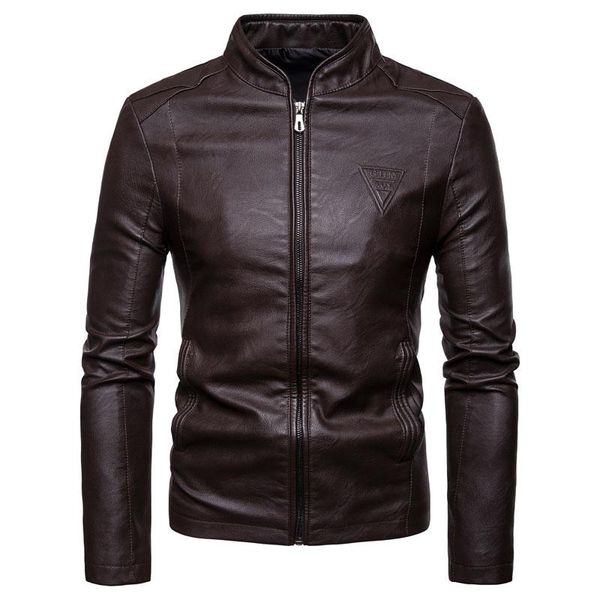 men's jackets motorcycle leather men coat casual slim coats with zipper man outerwear stand collar jaqueta mlj8, Black;brown
men's jackets motorcycle leather men coat casual slim coats with zipper man outerwear stand collar jaqueta mlj8, Black;brown