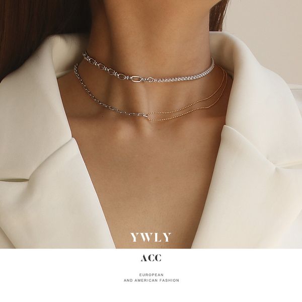 simple temperament, thin chain necklaces, women's indifference, personalized collarbone chain, gold and silver stitched double-layer yw
simple temperament, thin chain necklaces, women's indifference, personalized collarbone chain, gold and silver stitched double-layer yw