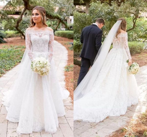 elegant lace wedding dresses bridal gown a line long sleeves scalloped sweep train off the shoulder custom made vestidos de novia 2022, White
elegant lace wedding dresses bridal gown a line long sleeves scalloped sweep train off the shoulder custom made vestidos de novia 2022, White