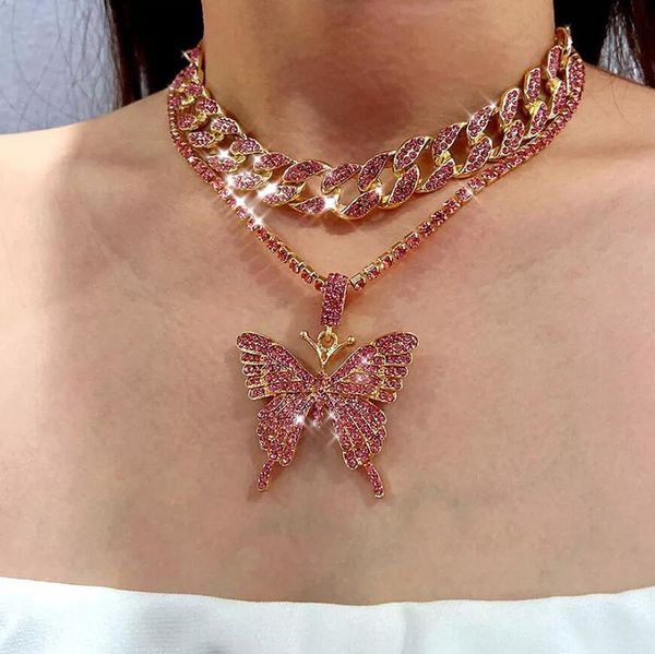 big butterfly pendant necklace rhinestone chain for women bling tennis chain crystal choker necklace party jewelry, Silver
big butterfly pendant necklace rhinestone chain for women bling tennis chain crystal choker necklace party jewelry, Silver