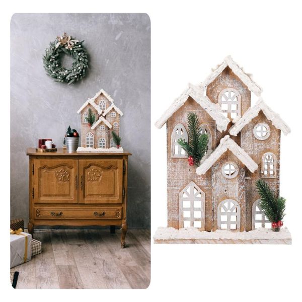 party decoration 1 pc christmas wood house ornament luminous snow adornment (battery)
party decoration 1 pc christmas wood house ornament luminous snow adornment (battery)