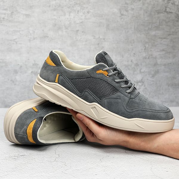 cn size 38-45 suede leather men sneakers round toe leisure trendy shoes mesh breathable sand grey casual moccasins, Black;white
cn size 38-45 suede leather men sneakers round toe leisure trendy shoes mesh breathable sand grey casual moccasins, Black;white