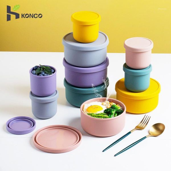 storage bottles & jars konco silicone box with lid lunch kitchen refrigerator fruits soup container picnic food 
storage bottles & jars konco silicone box with lid lunch kitchen refrigerator fruits soup container picnic food