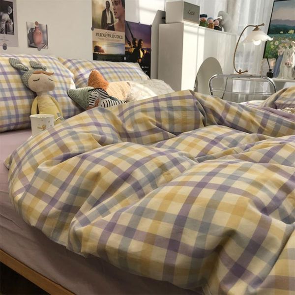 bedding sets fashion yellow purple geometric plaid set,cotton twin full king home textile bed sheet pillow case duvet cover
bedding sets fashion yellow purple geometric plaid set,cotton twin full king home textile bed sheet pillow case duvet cover