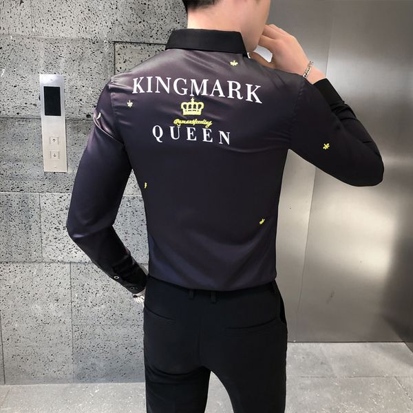 2021 crown embroidered men's with long sleeves formal deals dress casual thin shirt fit streetwear shirts for hombre vdxc, White;black
2021 crown embroidered men's with long sleeves formal deals dress casual thin shirt fit streetwear shirts for hombre vdxc, White;black