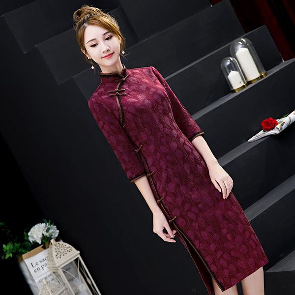 ethnic clothing qipao cheongsam women's retro long sleeve medium chinese costume style mature charm improved evening party dresses, Red
ethnic clothing qipao cheongsam women's retro long sleeve medium chinese costume style mature charm improved evening party dresses, Red