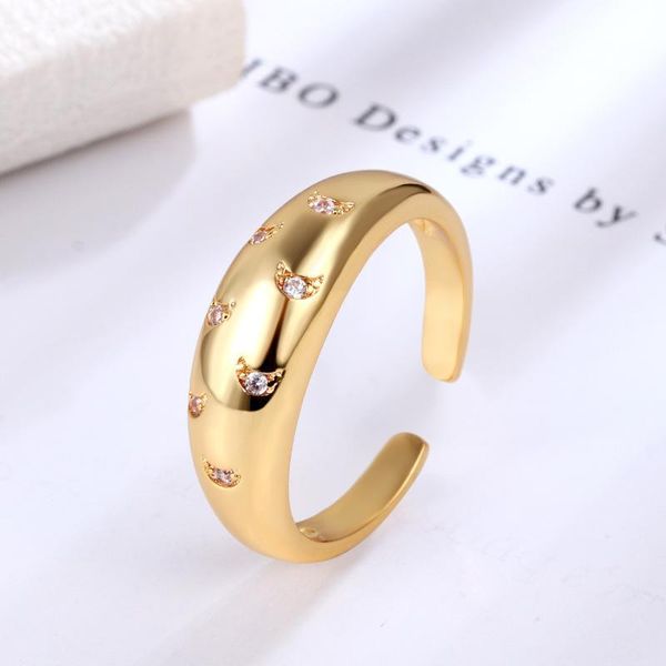 cluster rings chunky gold color for women moon zircon adjustable opening ring wedding engagement party gift jewelry trend 2021 kar226, Golden;silver
cluster rings chunky gold color for women moon zircon adjustable opening ring wedding engagement party gift jewelry trend 2021 kar226, Golden;silver