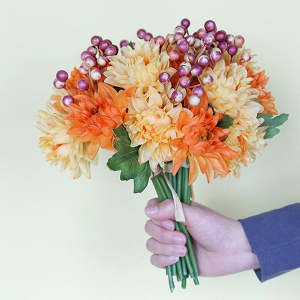 decorative flowers & wreaths 6 heads begonia fruit artificial flower bouquet of bride holding wedding home decoration fake dahlia bouquets
decorative flowers & wreaths 6 heads begonia fruit artificial flower bouquet of bride holding wedding home decoration fake dahlia bouquets