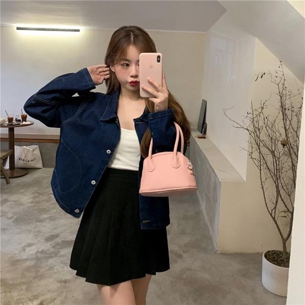 women's jackets real po of autumn clothing long sleeve short denim loose large, Black;brown
women's jackets real po of autumn clothing long sleeve short denim loose large, Black;brown
