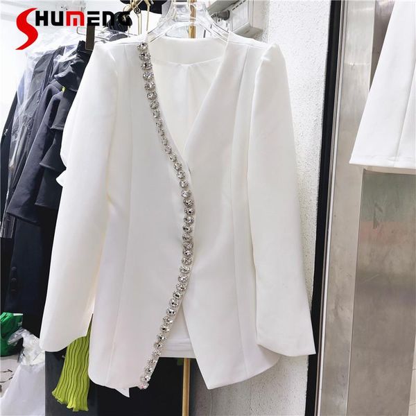 women's suits & blazers big drill chain rhinestone long blazer elegant white suit jacket 2021 fall loose black v-neck rhinestones mid-l, White;black
women's suits & blazers big drill chain rhinestone long blazer elegant white suit jacket 2021 fall loose black v-neck rhinestones mid-l, White;black