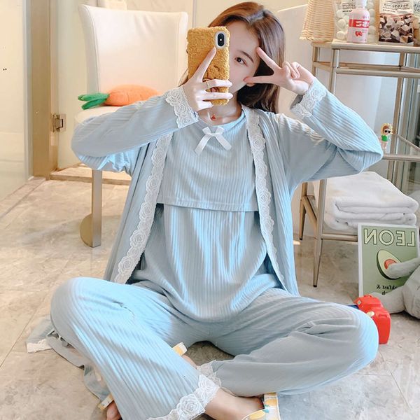 delivery service summer pure cotton breast-feeding clothing postpartum loose maternity pajamas three piece spring and autumn home, White
delivery service summer pure cotton breast-feeding clothing postpartum loose maternity pajamas three piece spring and autumn home, White