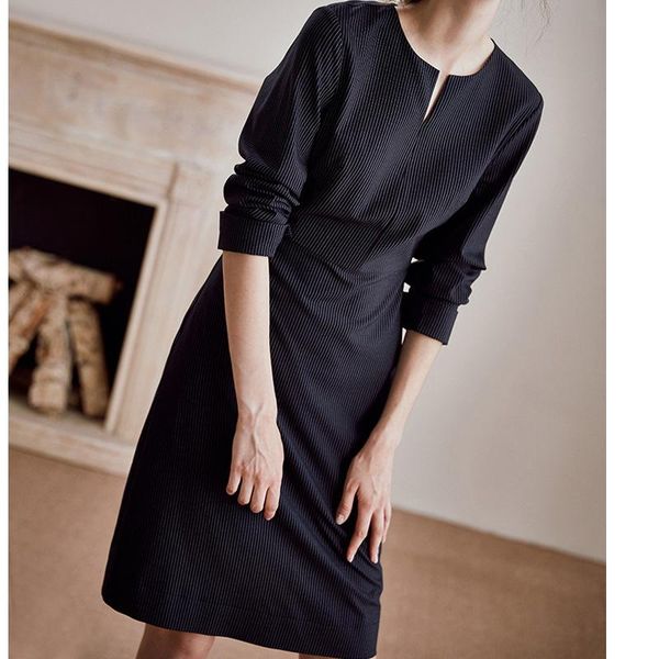 casual dresses arrival spring autumn dress women long sleeve striped vintage elegant office ladies knee length midi female clothing, Black;gray
casual dresses arrival spring autumn dress women long sleeve striped vintage elegant office ladies knee length midi female clothing, Black;gray